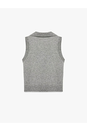 Koton Sleeveless Polo Neck Knitwear Women's Sweater 6Wak20024Ht