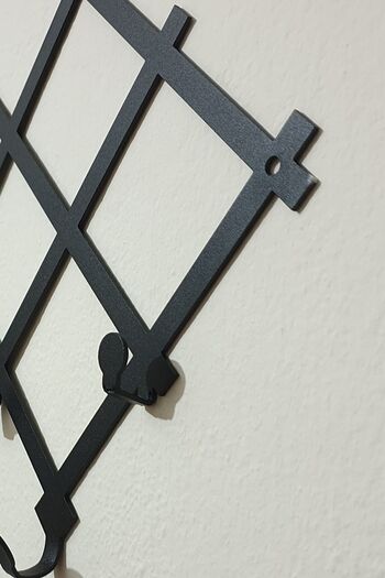 VENON 2 Pieces Black 30X30 Decorative Iron Wall Hanger - Metal Hanger - Clothes Hanger