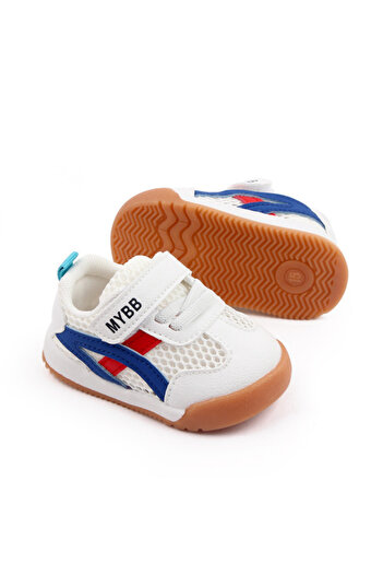 BebeNou White Sneakers with Red & Blue Accents for Babies 23