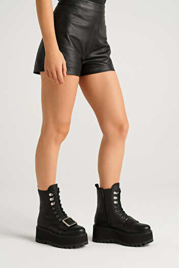 GARKONY Black genuine leather boots Malmo
