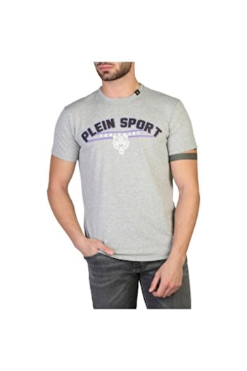 Plein Sport Men's T-shirt TIPS114TN, Gray, L INTL