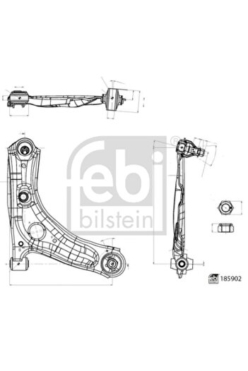 FEBI BILSTEIN Outer wheel suspension arm PEUGEOT 108 2014-2023