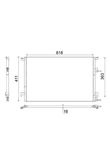 MAHLE Air conditioning condenser SAAB 9-3 Convertible (YS3F) 2004-2015
