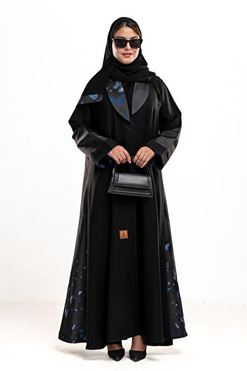 Hasnaa Abaya Navy blue butterfly abaya