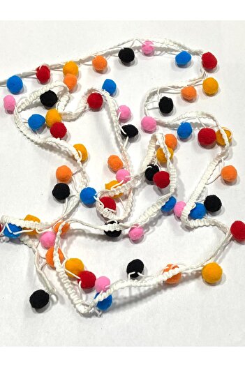 karantuhafiye Striped Pompom / Marbled Hanging Strip Pompom / 2 Meters