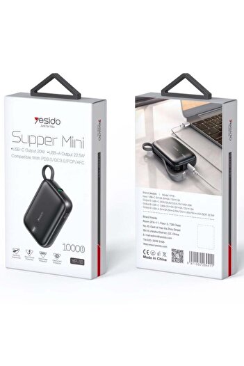Yesido 10000 mAh Super Mini Powerbank - YP18