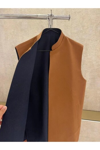 Black Season Sediri camel wool - dark navy double-sided | Black Season
