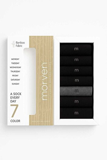 Morven Men's Assorted 7-Piece Bamboo Boxed Socks