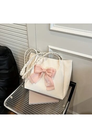 Clariss White Big Bow Bag
