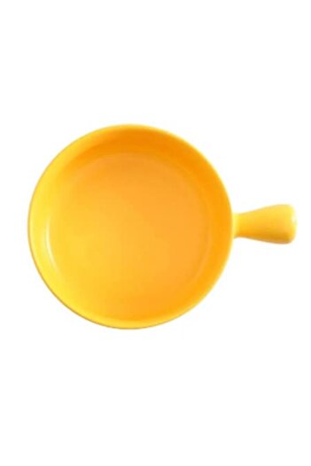 NYNYTABLDEC Ceramic bowl with handle, NYNYTABLDEC, Japanese and Korean style, yellow, for microwave oven, 20x20c