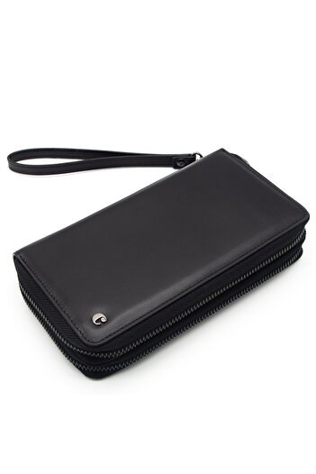 Cacharel Black Analine Leather Unisex Wallet 3369A55