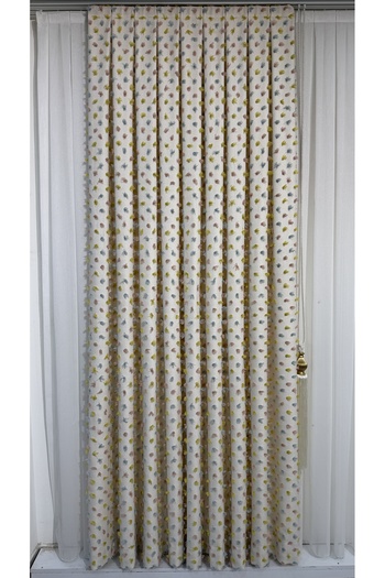 Fon Dünyası Panel Backdrop Curtain Cream - Colorful Feather Luxury Series (Single Panel)