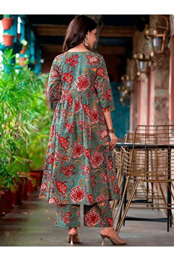 MYSMAR Pink Viscose Salwar Kameez & Dupatta - ALV1404 | Pink