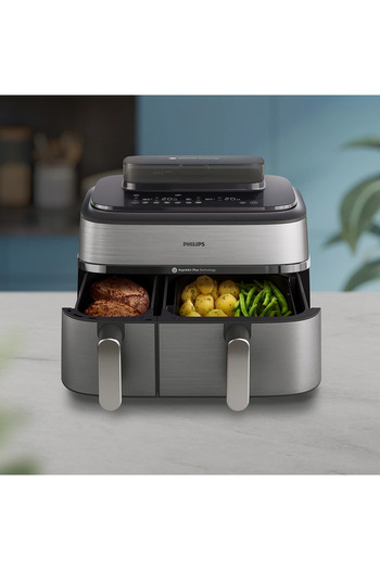 Philips Modern Mutfaklar İçin Çift Hazneli, Yağsız ve Hızlı Pişirme Fritöz 2700 W