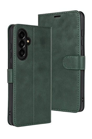 m.tk moveteck Samsung Galaxy S25 Fe Case 360 Full Coverage Leather Textured Flip Wallet Stand Cover with Card Holder