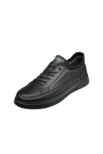NUA Genc 121K Genuine Leather Black-40 Orthopedic Men's Shoes – Smart Lacing, Heel Spur Support