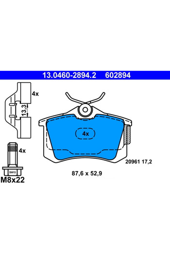 Ate Brake pad set disc brake SEAT IBIZA IV (6J5 6P1) 2008-2017