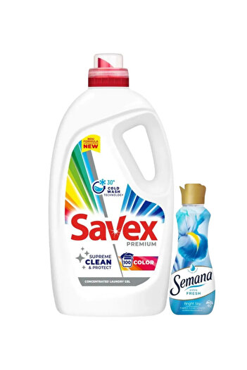SAVEX Premium Color 100 washes + Semana Extra Fresh Laundry Conditioner 40 washes