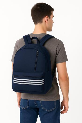 Bengisa Unisex Black Backpack – Suitable for Daily and School Use, Striped Design