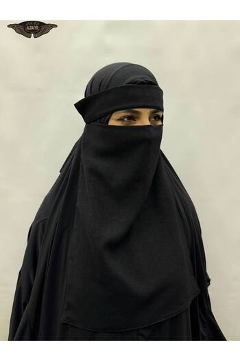 ALDAYER 3 Pieces Hijab Medina Silk Eye-Veiled Veil Nikab
