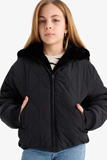 DeFacto Girl's Double-Sided Hooded Coat (25 Au)
