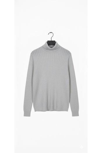 Minharir Men's Burgundy Stand Collar Thick Knit Sweater – Soft Texture, Winter, Comfortable Fit