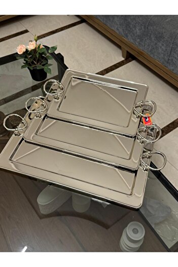 aljahwari Serving tray, 3 sizes, full nickel, large 48x34, medium 41x29, small 34x24