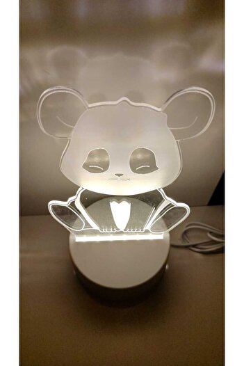 FAMEMUS ACCESSORY Sitting Panda Character Plexiglass Light Product Size 25cm