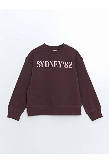 LC Waikiki Lcw Kids Plum Crew Neck Girls Thick Sweatshirt