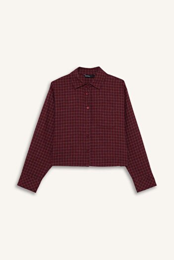 DeFacto Overshirt Fit Textured Long Sleeve Checkered Shirt G3061Ax25Wn