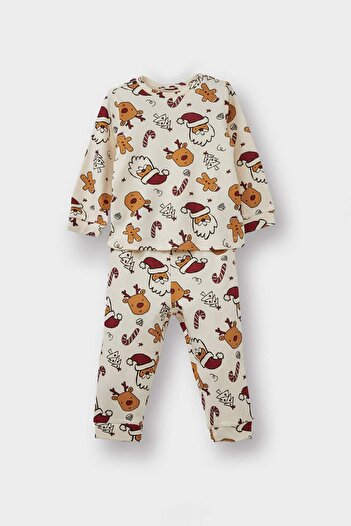 DeFacto Baby Boy Pajama Set New Year Themed Long Sleeve Top Long Bottom F0557A525Au