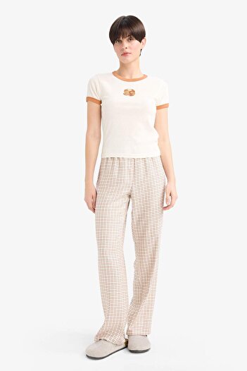 DeFacto Regular Fit Long Checkered Pajama Bottoms-Fall in Love G1500Ax25Au