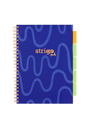 Strigo Caiet spirala si separatoare Project Book NEON A4, dictando, 200 pg, coperti carton PADS081