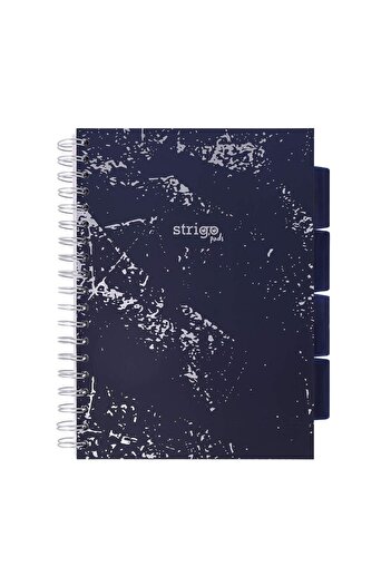Strigo Spiral notebook and dividers Project Book MARBLE B5, mathematics, 200 pg, cardboard covers PADS029