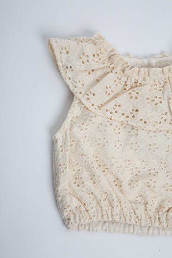 Gingersnaps Girls Lace Collar Top