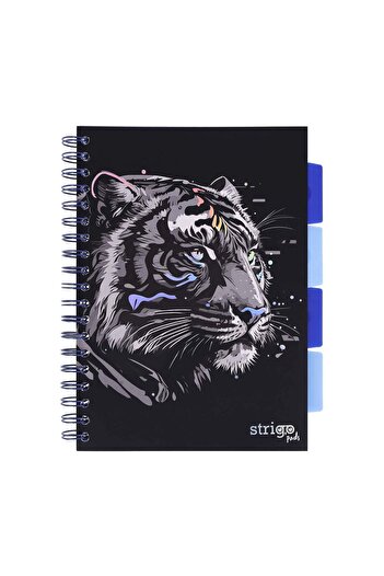Strigo Spiral notebook and dividers Project Book TIGRU B5, dictando, 200 pg, cardboard covers PADS096