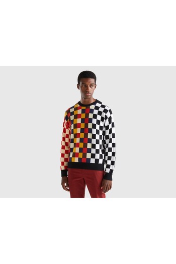 United Colors of Benetton Mens Striped Cotton Sweater