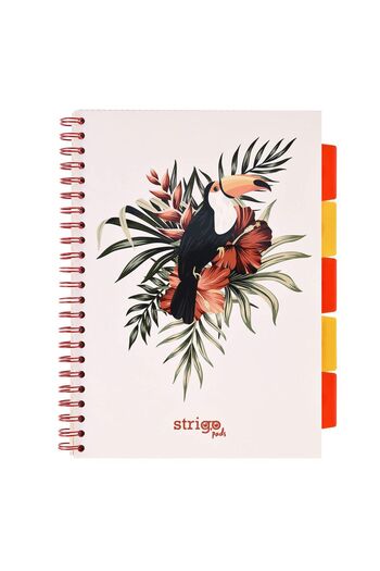 Strigo Spiral notebook and dividers Project Book TROPICAL A4, mathematics, 200 pg, cardboard covers PADS061