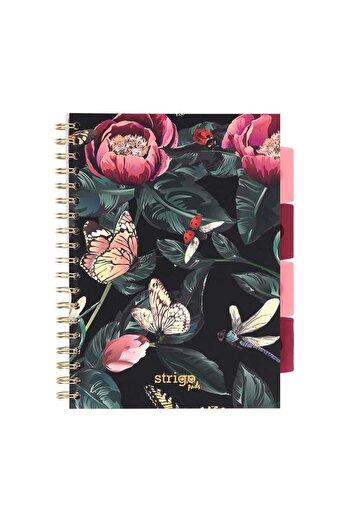 Strigo Spiral notebook and dividers Project Book FLORI B5, mathematics, 200 pg, cardboard covers PADS080