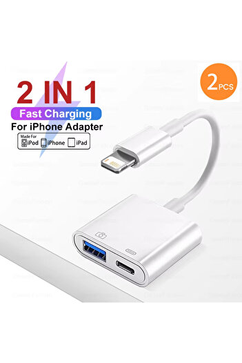 Choice 2pcs 2-in-1 iPhone 2-in-1 Lightning Type C OTG AdapterFor iPhone16 15 14 13 ProMax ipad To USB Cable