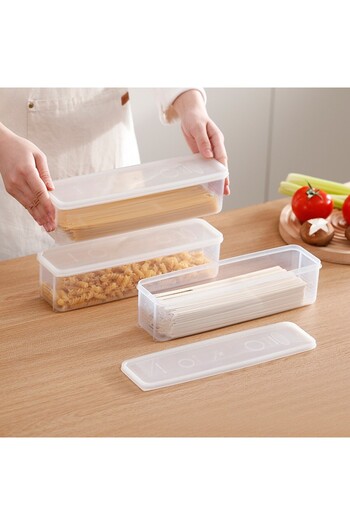 Choice 4pcs Clear 4 Pcs Long Rectangular Food Storage Containers, Plastic Reusable Refrigerator Organizer B
