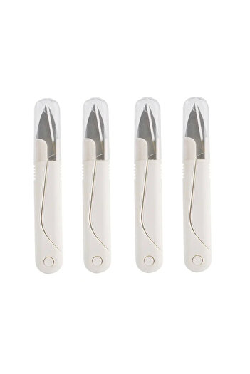 Choice White 4pcs Professional Stainless Steel Scissors with Protective Spring Cover - Ergonomic Design for