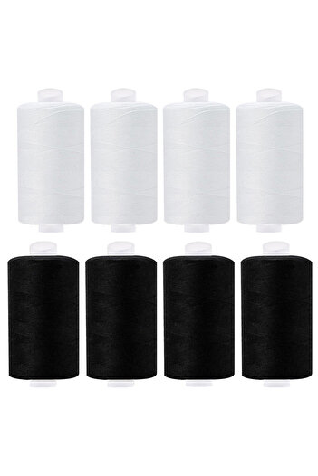 Choice 4 White 4 Black 2/4/8Pcs 500M Sewing Thread Polyester Thread Black White Strong Durable Sewing Threa