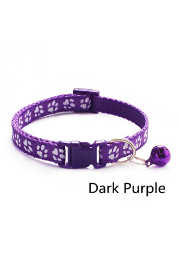 Choice Purple Pet Collar With Bell Cartoon Footprint Colorful Dog Puppy Cat Accessories Kitten Collar Adjus