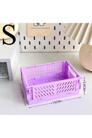 Choice Purple-S 6Color Foldable Storage Baskets Student Desktop Holder Tape Stationery Cosmetic Storage Box