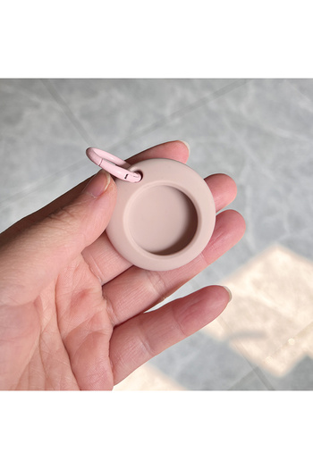 Choice Sand Pink Keychain for Apple AirTag Silicone Protective Case Cover Key Chain Anti-Loss Ring AirTags