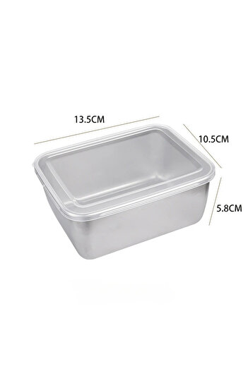 Choice 1pc 1/3/5pcs Stainless Steel Food Storage Box Fresh-keeping Box With Lid ,Rectangle Sausage Noodles
