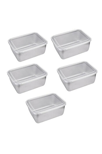 Choice 5pcs 1/3/5pcs Stainless Steel Food Storage Box Fresh-keeping Box With Lid ,Rectangle Sausage Noodles