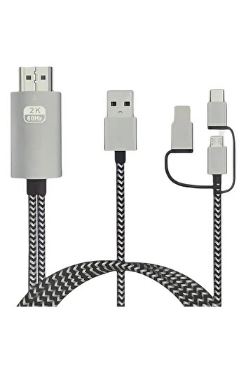 Choice Grey 3 in1 Micro USB Type C To HDMI-compatible Adapter Cable for IPhone X 6 7 8 IPad Samsung S8 S9 I