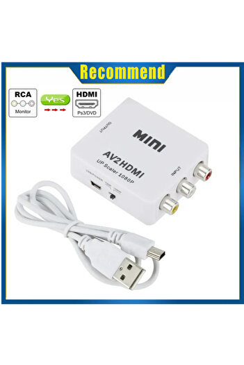 Choice White-AV TO HD RCA To HDMI Converter with USB Cable 1080P AV To HDMI Adapter AV2HDMI AV/CVSB To HDMI
